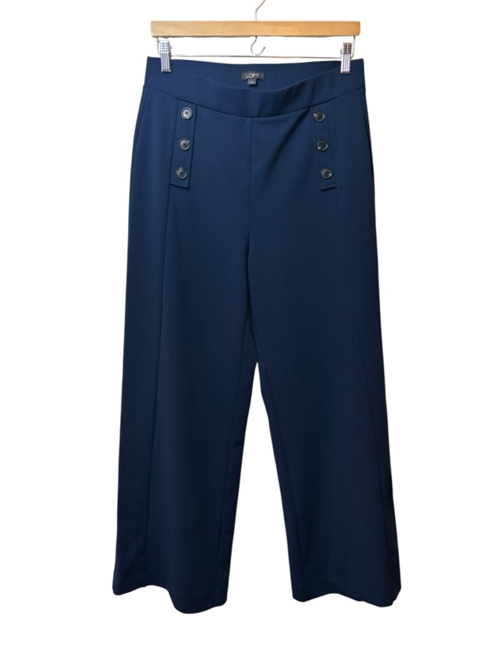 LOFT Navy Wide Leg Sailor Pants